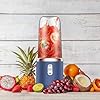 Portable Personal Blender for Shakes & Smoothies, 400ml/14oz Portable Blender with 2 Cups, High-Speed Mixer for Juices Ice Crushing, Compact Kitchen Blenders with Powerful Motor, Easy Clean (Blue)